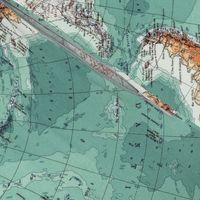 Map Wrap™ Antarctica Oceans Map Fat Quarter Teal Green  