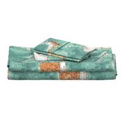 Map Wrap™ Antarctica Oceans Map Fat Quarter Teal Green  