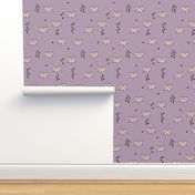 Adorable pastel pink lilac purple and black kitten fun cat illustration in scandinavian abstract style print for kids and cats lovers