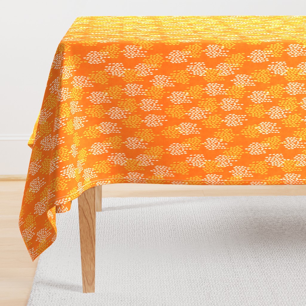 Abstract Scales on Faux Linen- Orange