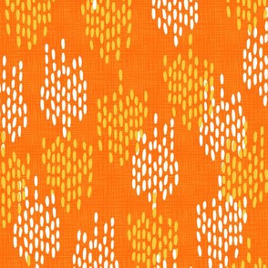 Abstract Scales on Faux Linen- Orange