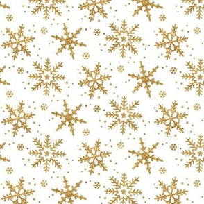 Snowflake Shimmer in Gold, Half Scale