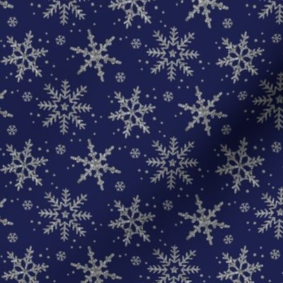 Snowflake Shimmer in Navy / half scale