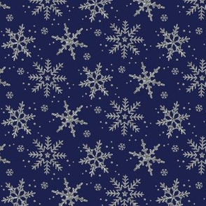 Snowflake Shimmer in Navy / half scale