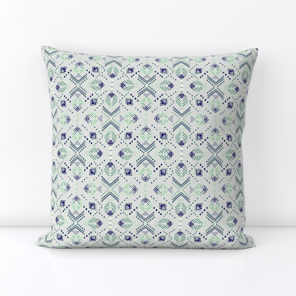 Navy, Mint and Grey Geometric shapes and dots