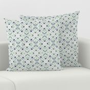 Navy, Mint and Grey Geometric shapes and dots