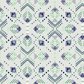 Navy, Mint and Grey Geometric shapes and dots