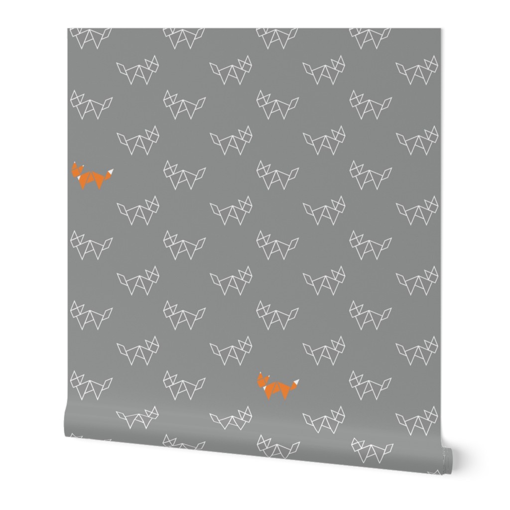 Tangram foxes - grey and orange