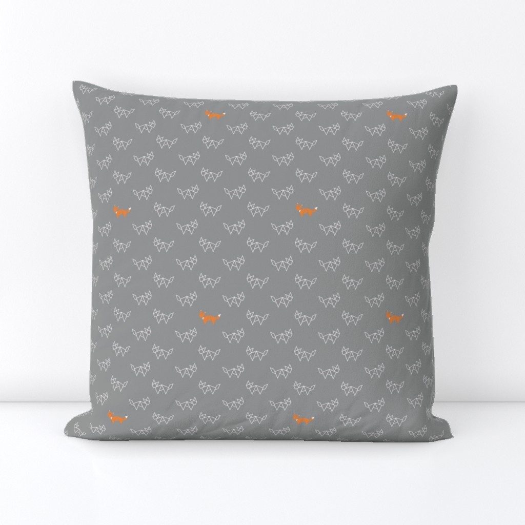 Tangram foxes - grey and orange