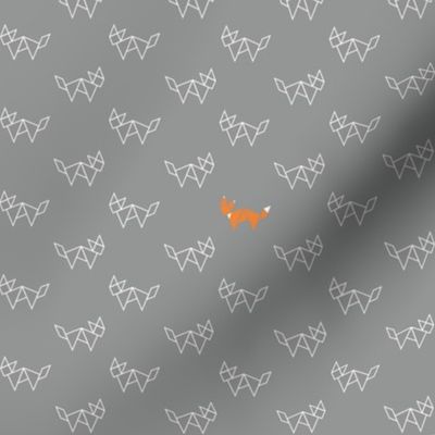 Tangram foxes - grey and orange