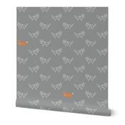 Tangram foxes - grey and orange