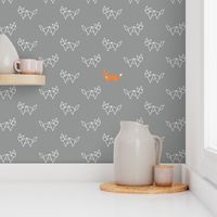 Tangram foxes - grey and orange