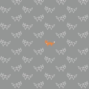Tangram foxes - grey and orange