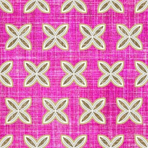 Faux linen motif in berry pink