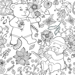 Color Me Springtime Teddy Flora - Day 1l