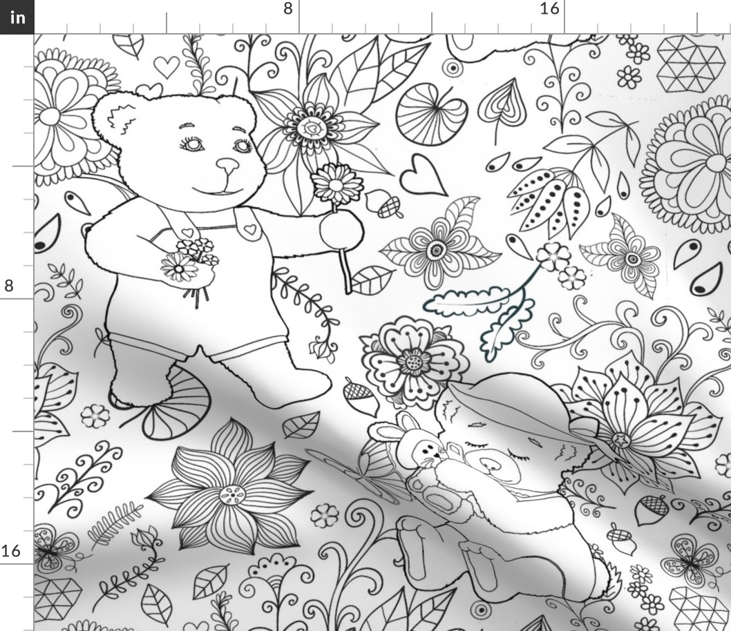 Color Me Springtime Teddy Flora - Day 1l