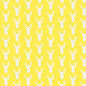 Deer Silhouette in White on Yellow