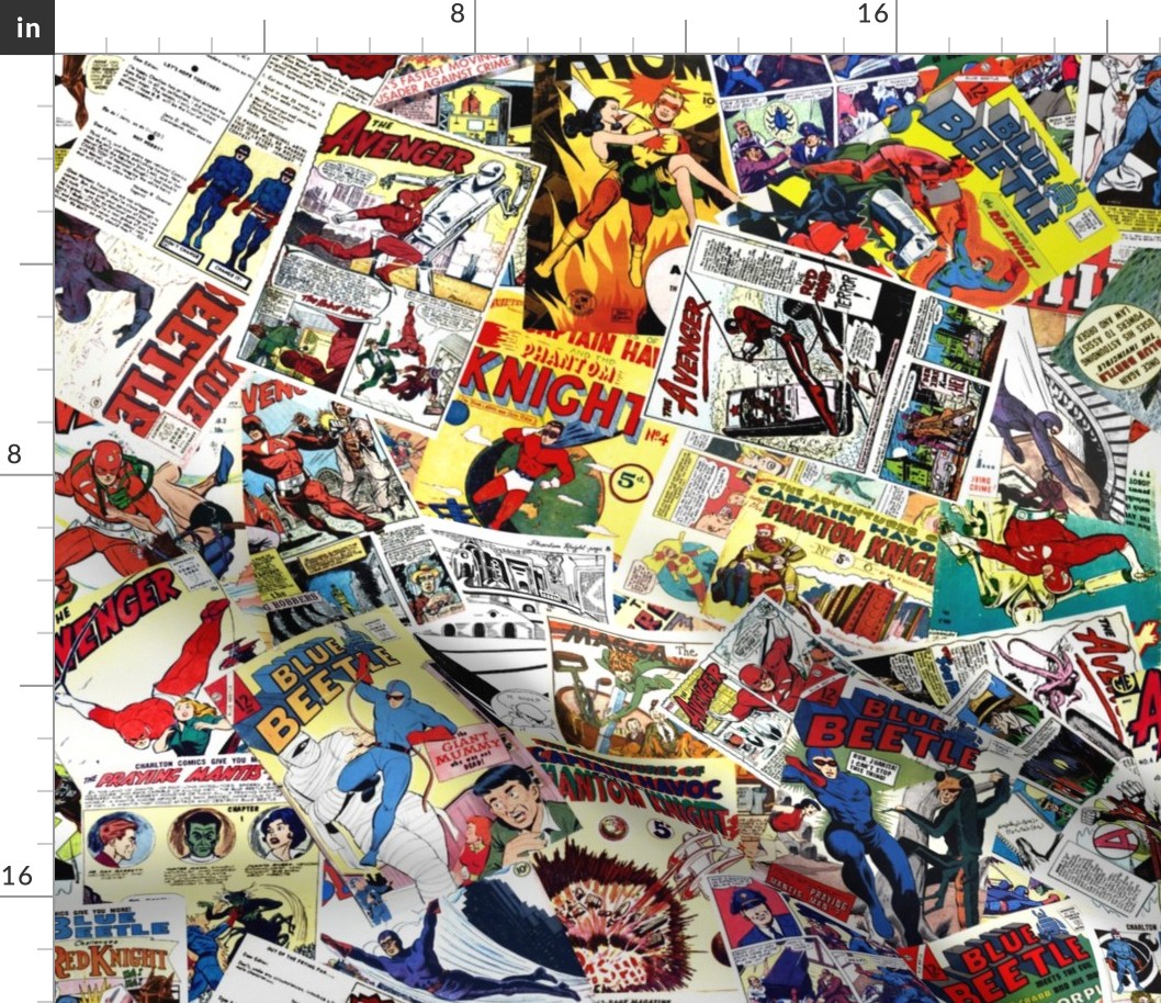 vintage comic book heroes - LARGE PRINT