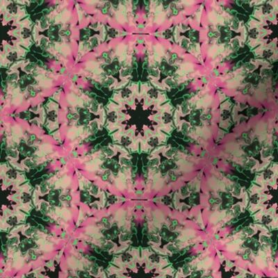 Marbleized Kaleidoscope Star, Pink and Green