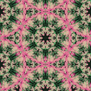 Marbleized Kaleidoscope Star, Pink and Green
