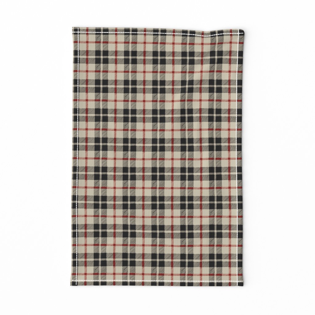 fall plaid in red/black/tan