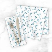 Narwhal Cyan Scattered on White