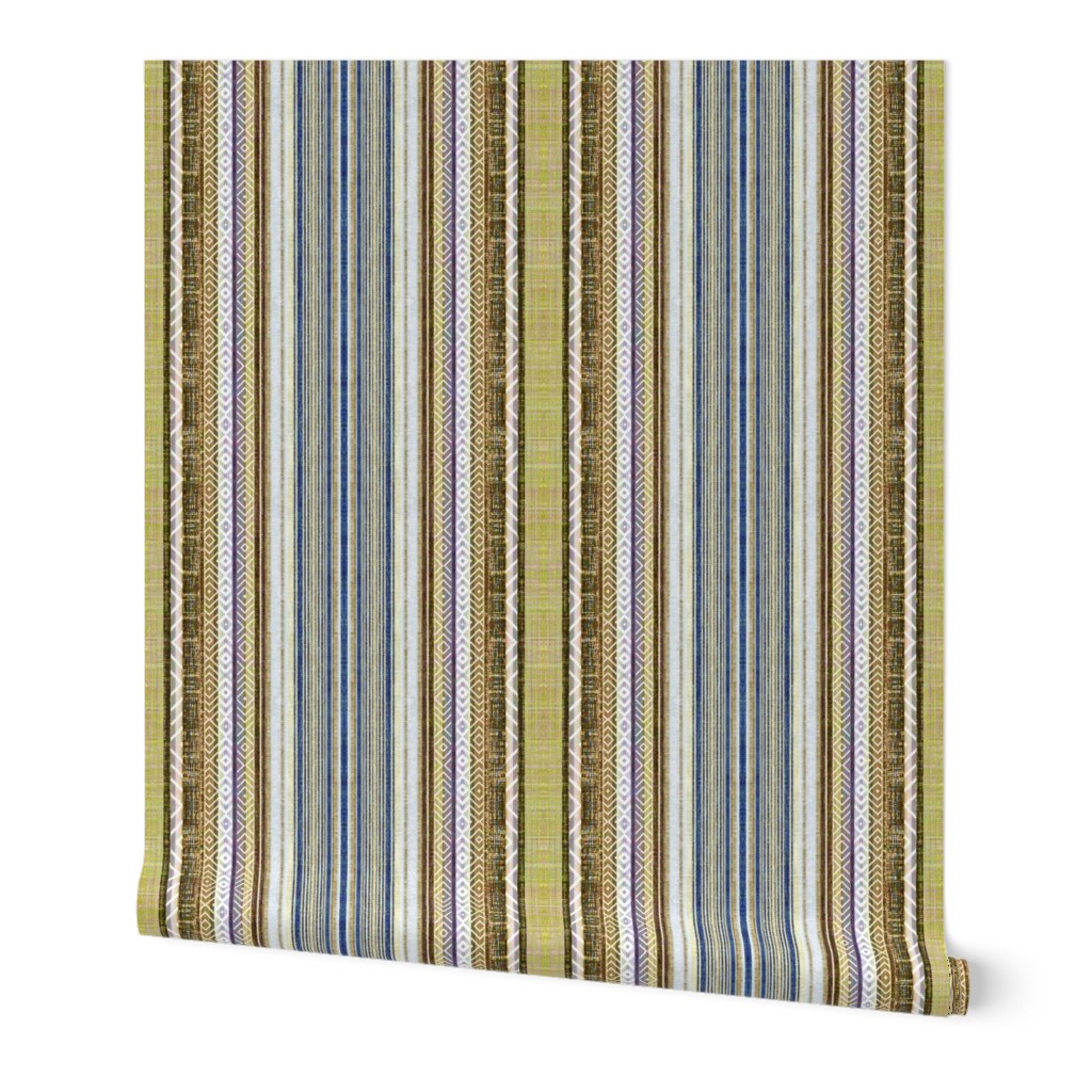 Faux linen ticking Vintage stripe