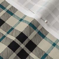 fall plaid teal/tan/black