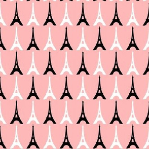 Eiffel Tower black white pink