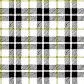 fall plaid olive/black/white