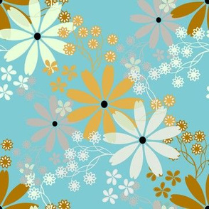 Happy Floral in blue 