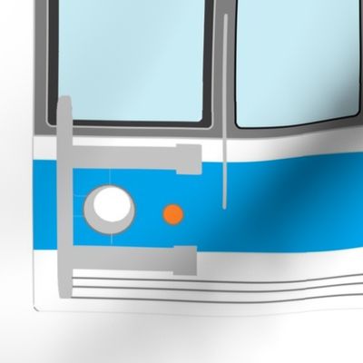 MBTA subway cars for "T" tea towel sized for fat quarter