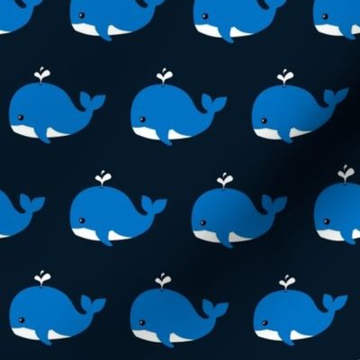 Splashing Whale Dark Blue