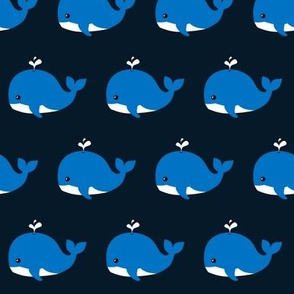 Splashing Whale Dark Blue