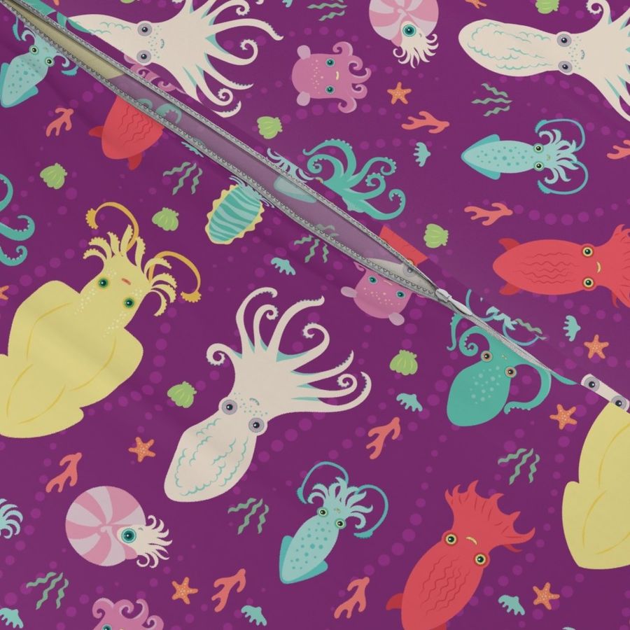 charming cephalopods in magenta