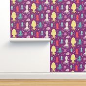 charming cephalopods in magenta