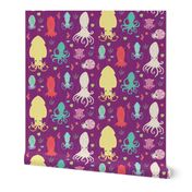 charming cephalopods in magenta