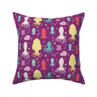 charming cephalopods in magenta