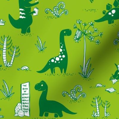 Library Dinos - Green on Green