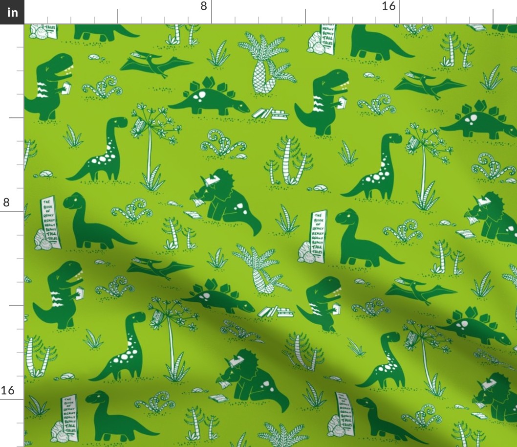 Library Dinos - Green on Green