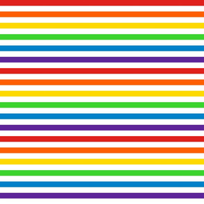Stripes - Horizontal - 0.5 inch (1.27cm) - White & Rainbow
