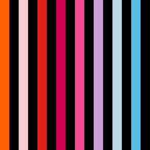 Stripes - Vertical - 0.5 inch (1.27cm) wide - alternative rainbow