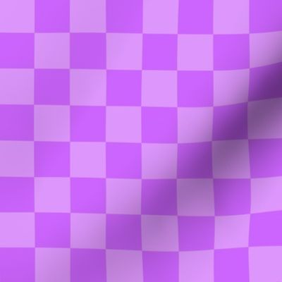 Checks - 1 inch (2.54cm) - Pale Purple (#DD97FC) and Light Purple (#CC65FD)