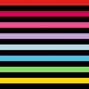 Stripes - Horizontal - 0.5 inch (1.27cm) wide - alternative rainbow