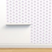 Pawprint Outline Polka dots - 1 inch (2.54cm) - Mid Purple (#a25bb1) on White (#FFFFFF)