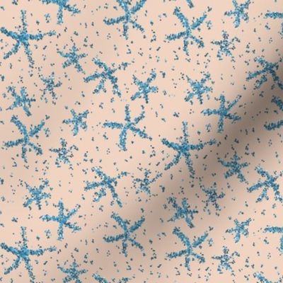 Blue sparkly stars on pale peach by Su_G_©SuSchaefer