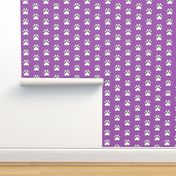 Pawprint Polka dots - 1 inch (2.54cm) - White (FFFFF) on Light Purple (#a25bb1)