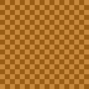 Checks - 1 inch (2.54cm) - Brown (#995E13) and Light Brown (#C6883D)