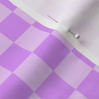 Checks - 1 inch (2.54cm) - Very Pale Purple (#EECAFB) and Pale Purple (#DD97FC) 