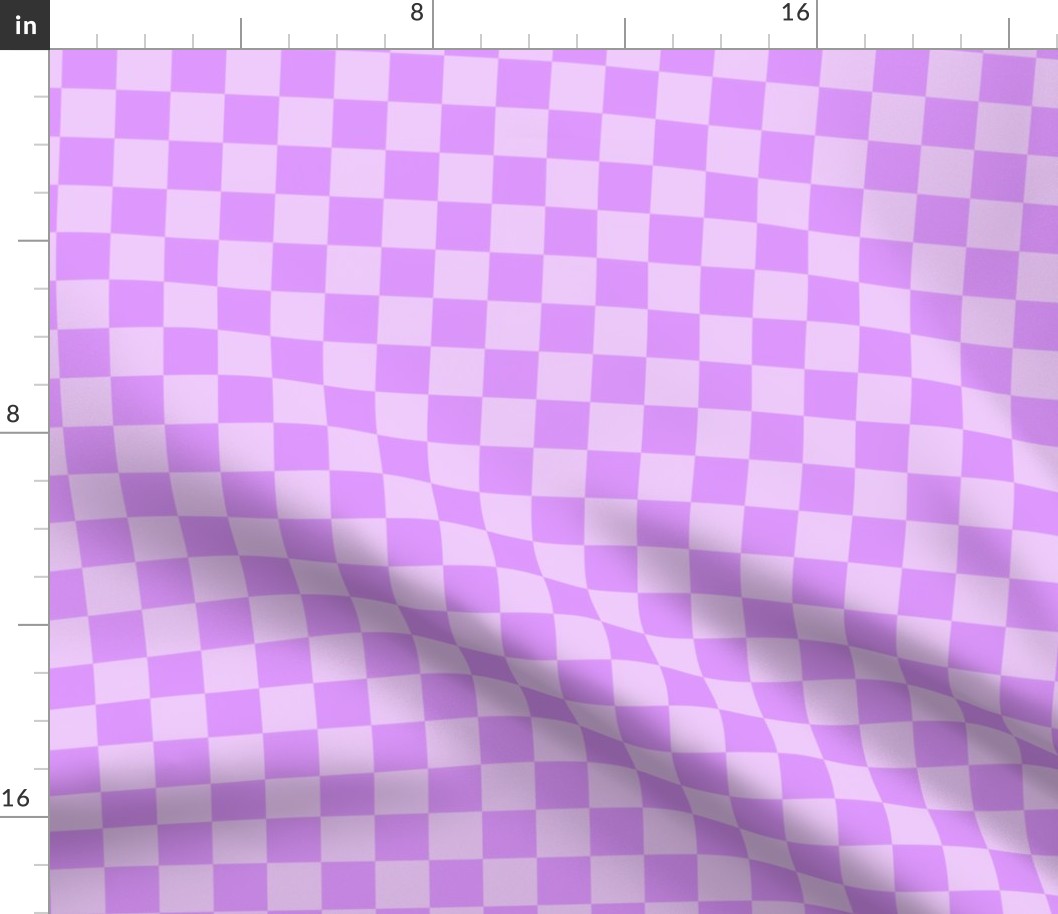 Checks - 1 inch (2.54cm) - Very Pale Purple (#EECAFB) and Pale Purple (#DD97FC) 